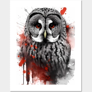 Great Gray Owl Painting Posters and Art